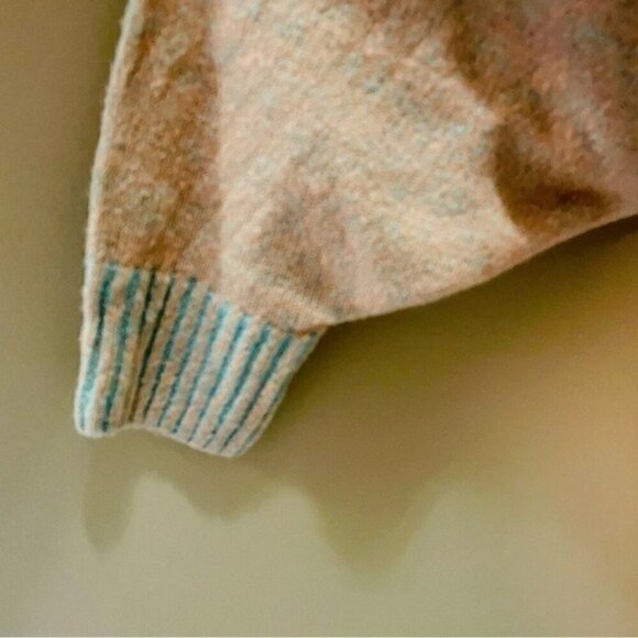 Umgee Orange and Teal Oversized Open Cardigan Large Lace Up Sides - Picture 3 of 10